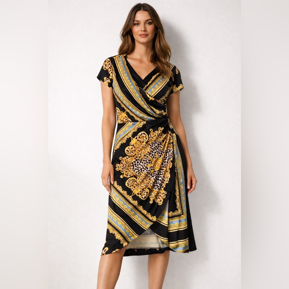 Sandro Ferrone Italian Designer Midi Dress Size Large